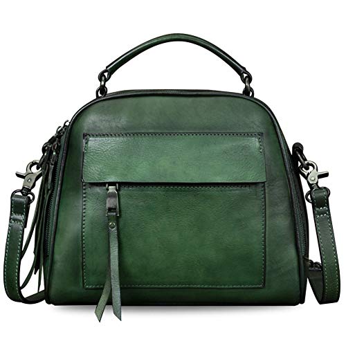 Image of Genuine Leather Purses and Handbags for Women Shoulder Bag Vintage Handmade Real Leather Crossbody Satchel Purse with Strap