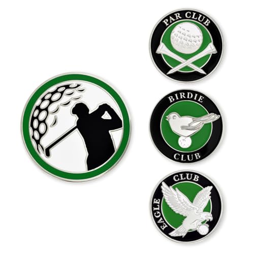 Image of PinMart's Golf Essentials Gift Set - Golf Divot Tool, Hat Clip, Magnetic Ball Markers, Large Ball Marker with Presentation Box - Gifts and Accessories for Men and Women