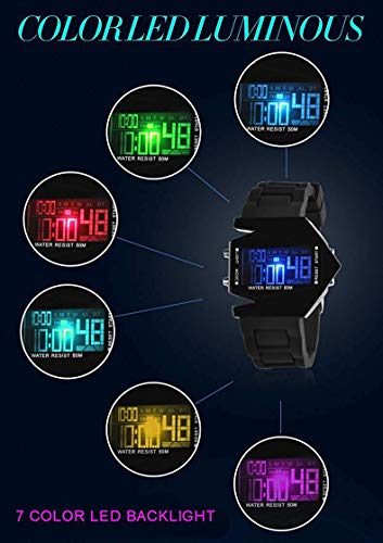 MASTOP Mens Womens Digital Watch 30M Waterproof Sport Electronic Quartz Silicone Watch for Student Age Above 102