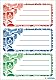 HERMA 5561 Buchetiketten zum Beschriften Social Icons, 9 Stück, 76 x 35 mm, selbstklebend, liniert, Buchaufkleber für Schule Kinder Mädchen Jungen, blanko Heftetiketten Aufkleber, bunt