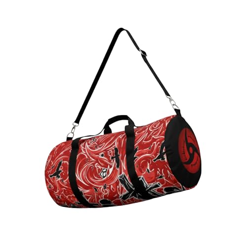 Anime Gym Bag for Women Men - Large Capacity Waterproof Workout Fitness Travel Sports Bags Fashion Street Camping ExpandaCLe Carry On Duffle Bag For Couple (Red Tachi) PTY