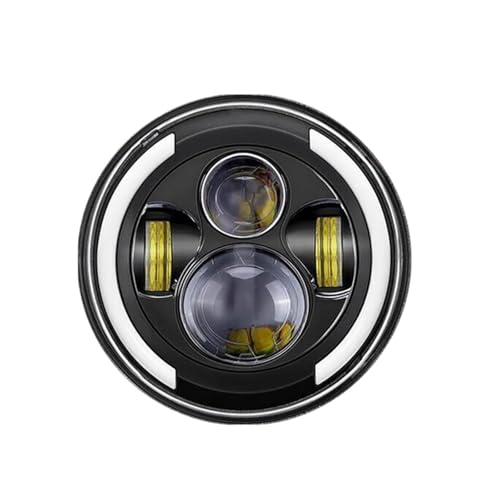 Phare Moto LED Noir 7 Pouces avec DRL Latéral pour Kawasaki Vulcan VN 500 et 800