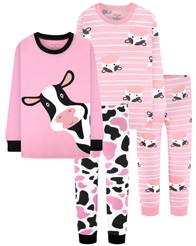 DAUGHTER QUEEN Girls 4 Pieces Cotton Pajamas Size 18 Months-12 Years