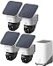 eufy eufyCam Kamera, 4er-Pack, Überwachungskamera aussen solar, 360°-Überwachung, Keine Toten Winkel, Überwachungskamera aussen mit 2,4-GHz-WLAN, Gebührenfreie Nutzung, HomeBase 3 kompatibel