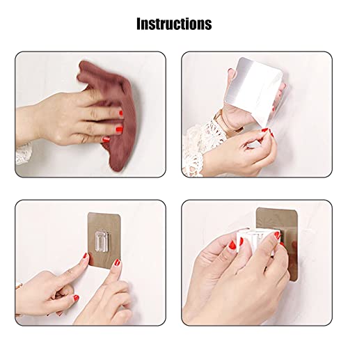 Self-Adhesive Mop Holder,Broom Wall Mounted Rack,Sweeper Gripper Hanger,Cleaning Tools Sticker Hook,Bathroom/Kitchen/Toilet/Garage/Garden Organization Gadget,No Drilling/Strong Bearing/Anti-Slip(4Pcs) #TOP3