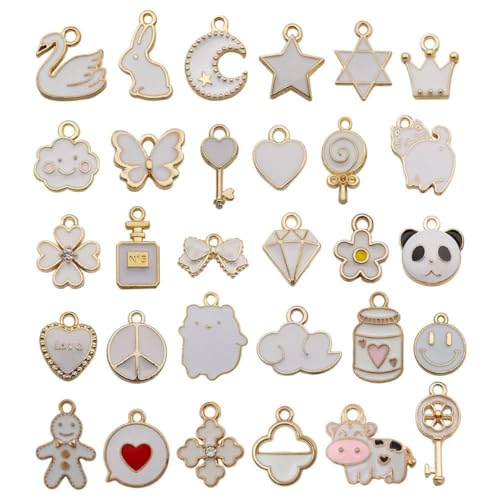 Breloques de collier licorne irisée en émail résistant pour bracelet