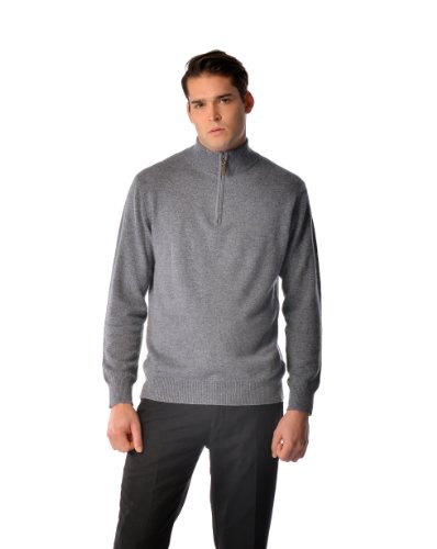 Cashmere Boutique 100% Pure Cashmere Half Zip Sweater for Men –Pullover, Long Sleeve, Soft and Warm Quarter Zip Sweater4