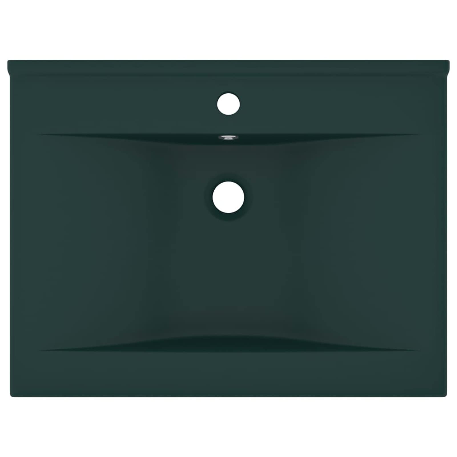 ShGaxin Lavabo de Lujo con Grifo, Lavabo sobre Encimera, Lavamanos para Baños, Lavabo Baño, Mueble Lavabo, Muebles De Baño, cerámica Verde Oscuro 60x46 cm