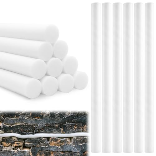 U0U 16PCS Backer Rod 1 inch Foam Backer Rod for Gaps Concrete Crack Filler Joints White Poly Foam Filler for Wall Window and Road Crack Filling (16 White 1inch)