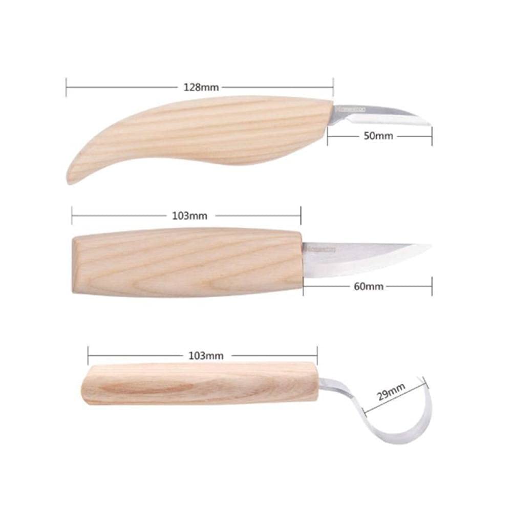 Set da 5 pezzi Utensili da intaglio per la lavorazione del legno Coltello Scalpelli per sgorbia in legno a spigoli vivi Cutter fai da te, come mostrato
