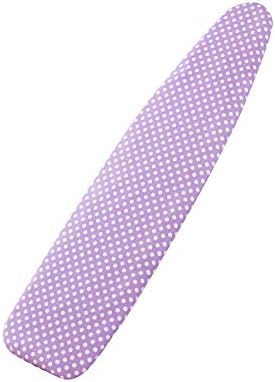 BRAMING Ironing Board Cover and Pad,100% Cotton and Heavy Duty Thick Padding with 1 Ironing Mat, Elasticized Edges, Fits Standard Sized Boards 15”X 54”(Purple and White dots)