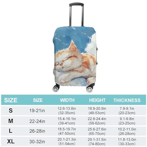 Cat Sleeps on The Clouds Luggage Cover Protector Anti-Scratch Suitcase Cover Washable Luggage Covers Fits 19-21 Inch Luggage2