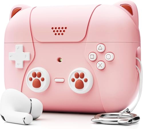 Image of Meyaar for AirPods Pro 3 Case 2025 Silicone Protective Cases for Apple AirPods Pro 3rd Generation Case for Women Men, for AirPod Pro 3 Cases Cover Accessories with Keychain (Game Console Pink)