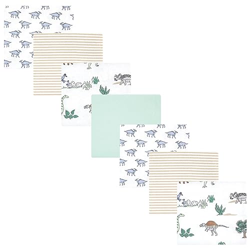 Image of Hudson Baby Unisex Baby Cotton Flannel Receiving Blankets Bundle, Boy Dino World, One Size