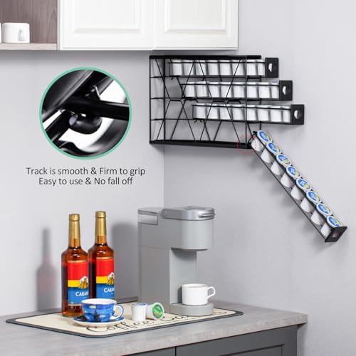 Image of Flagship K Cup Holder for Keurig Pods Coffee Pod Storage 4 Tier K Cup Drawer Organizer for Counter (32 Pods Capacity)