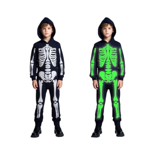 子供 ハロウィン コスプレ 仮装 光るパジャマ 男の子 長袖 キッズ 仮装 パーティー 女の子 tシャツ+長ズボン上下2点 子供 スケルトン 骸骨 蛍光 幽霊 キッズコスチューム お化け イベント 演出服 ボーイズ 男女兼用 変身