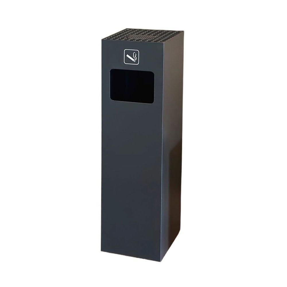 OLSKFUH Outdoor Ashtray Stainless Steel Vertical Ash Pillar Hotel Lobby Iron Baking Paint Trash Can Soot Column Trash Can,Black