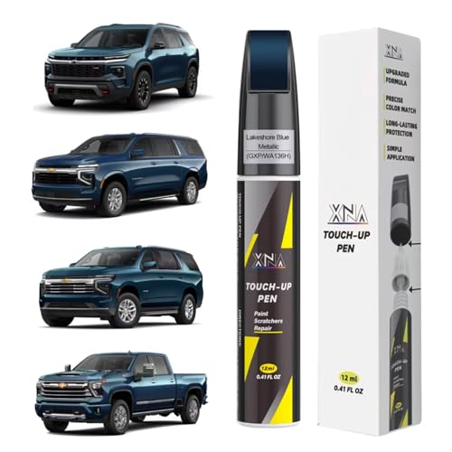 XNA Car Touch Up Paint (Lakeshore Blue Metallic(GXP/WA136H)) for Chevrolet, 2 in 1 Car Scratch Remover with Pen Tip and Brush, Exact Color-Matched for Car Paint Scratch Repair, Quick & Easy Fix