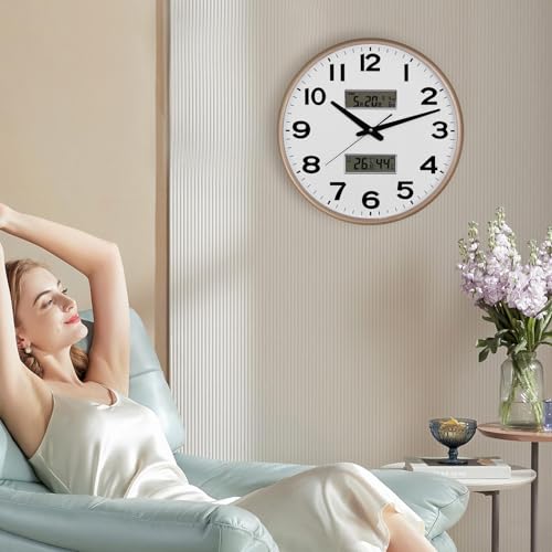 Horloge murale avec écran LCD numérique pour lire l'heure facilement dans le noir