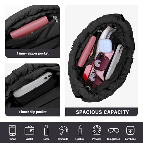 Puffer Shoulder Bag for Women, Puffy Quilted Purses Hobo Bag Lightweight Small Shoulder Handbag4