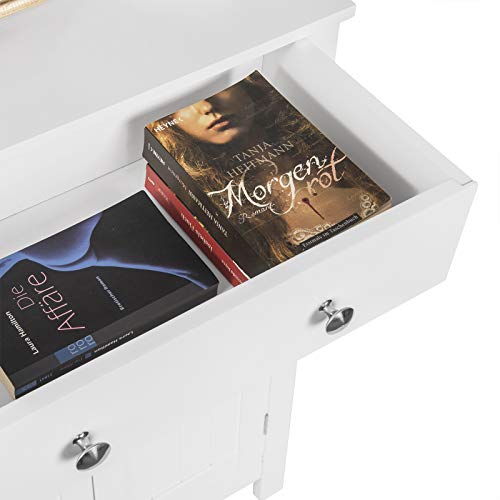 EUGAD 0128WY Armadietto da Terra Bianco Mobiletto