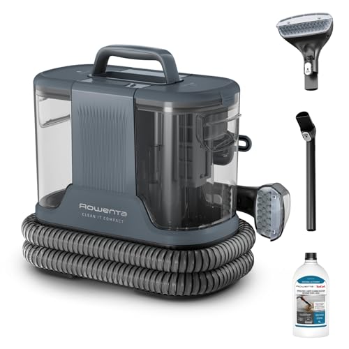 Rowenta Clean It Compact, Aspirador de tapicerías, Limpiador de manchas, Limpiador de moquetas portátil multiusos, Diseño Compacto, Suciedad de mascotas, 400 W, IN3011F0