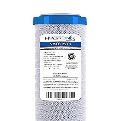 Hydronix SMCB-2510 NSF Coconut Activated Carbon Block Water Filter, 2.5" x 10" - 0.5 Micron