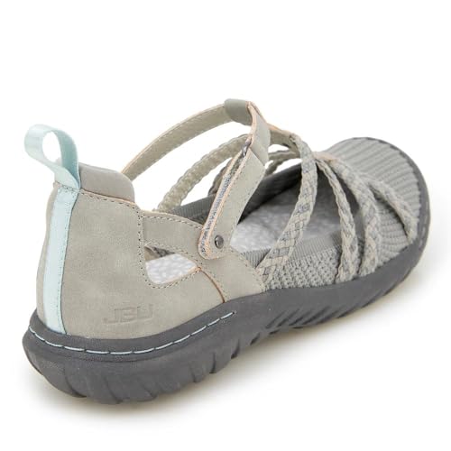 Jambu JBU Women's Juliana Mary Jane Flat, Light Grey/Gunmetal, 62