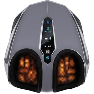 MIKO Foot Massager Machine with Deep-Kneading, Compression, Shiatsu, and Heat for Plantar Fasciitis, Neuropathy, FSA/HSA Eligible – Fits up to Men Size 12