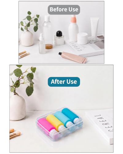 Image of Gemice Travel Bottles for Toiletries, Tsa Approved Travel 6oz Size Containers with Clear Bag, BPA Free Leak Proof Travel Tubs Refillable Liquid Travel Accessories for Cometic Shampoo Lotion