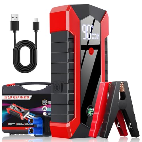 Anluomania Booster Autoaccu, 600 A, 12 V Jump Starter (tot 3,0 l benzine), autostarter 6000 mAh,...