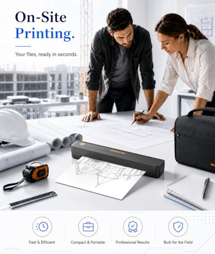 Image of Rongta Thermal Portable Printers Wireless for Travel, Bluetooth Mobile Printer with 200 Sheets Thermal Papers