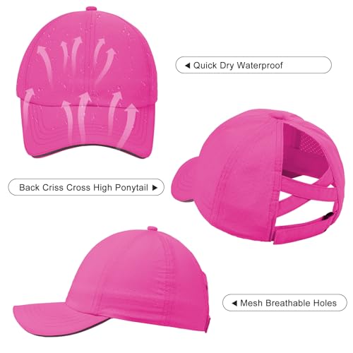 Little Girls Criss Cross Ponytail Hat Toddler Reflective Baseball Cap Kids Quick Dry Summer Sports Hats Age 3-82