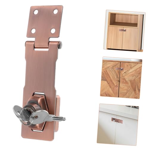 Image of PartyKindom 1set Locking Hasp Latch for Cabinets Sturdy Padlock Lock Heavy Duty Door Hasp Installation Screws Secure for Cabinets