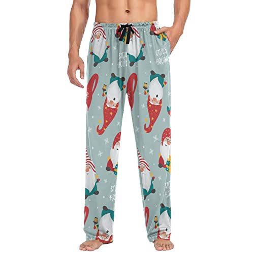 Cartoon Christmas Gnomes Pajama Pants Snowflake Lounge Sleepwear PJs Men's Pajama Bottoms Casual Sleep Pants L4