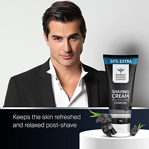 BOMBAY SHAVING COMPANY Charcoal Shaving Cream with Rich Creamy Lather (312 g)