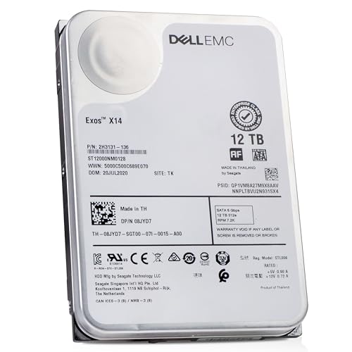 Image of Dell /Seagate Exos X14 12TB ST12000NM0128 7.2K RPM SATA 6Gb /s 512e 3.5 inch Enterprise Hard Drive (Renewed)