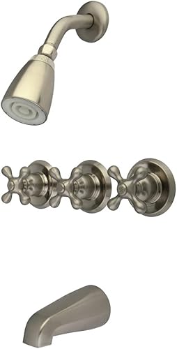 Miniatura 4 de Kingston KB231AX - Llaves de agua para tina y regadera con manivela de 3 cruces