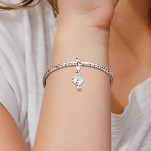 Abalorio azul de graduación para pulseras y collares de plata 5