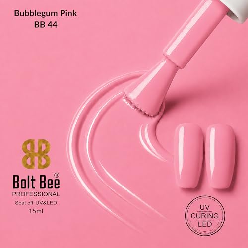 Image of Bolt Bee Pink Color Gel Nail Polish Soak Off UV Gel 15ML DIY at Home Manicure Salon Nail Art
