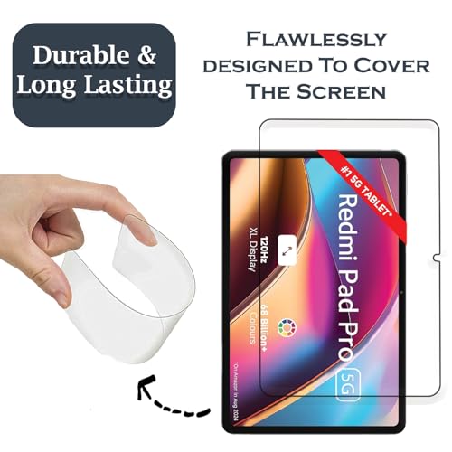 Image of Tough Lee Tempered Glass Screen Guard Protector for Redmi Pad Pro 12.1 inch (Anti Scratch, FingerPrint, SmudgeProof) (with Easy Installation Kit) (Pack of 1)