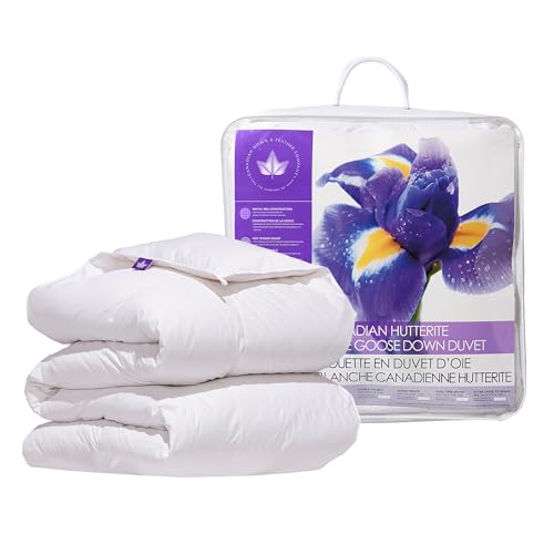 Canadian Down & Feather Co. - All Season Weight Canadian Hutterite Goose Down Duvet Queen Size - 400 TC Shell 100% Cotton - Made in Canada