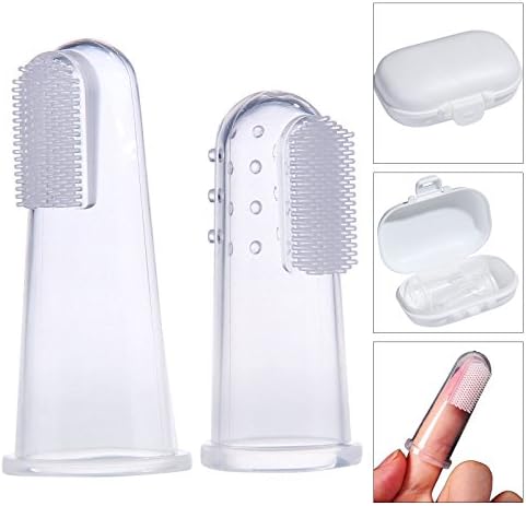 SinoWare Dog Cat Toothbrush Finger Soft Pet Toothbrush Dental Cleaning Teeth Food Grade Material