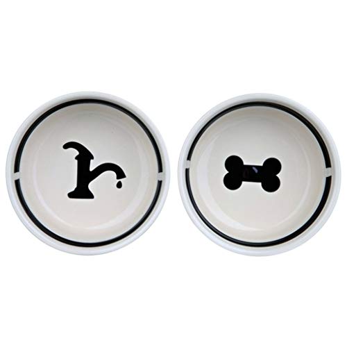 Trixie Eat on Feet Two Hundenapf-Set aus Keramik, 1,6 l, mehrfarbig