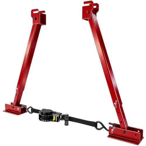 Heavy-Duty RV I-Beam Stabilizer with Ratchet Tension 17 to 35 Adjustable Anti-Wobble Jack for Travel Trailers 5th Wheels & Motorhomes Enhanced Lateral Support (Red)