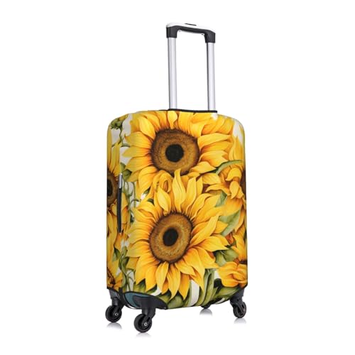 Cute Funny Sunflowers Travel Luggage Cover for Suitcase Anti-Scratch Fashion Suitcase Protector Washable Elastic Baggage Covers Fits 22-24 Inch Luggage for Travel Beach Holiday2
