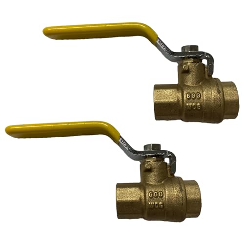 1/4 NPT Female x 1/4 NPT Female Brass Ball Valve - Pack of 2