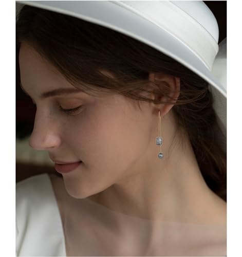 14K Gold Chain Dangle Earrings, Tassel and Drop Design, Natural Stone, Travel and Formal Wear3