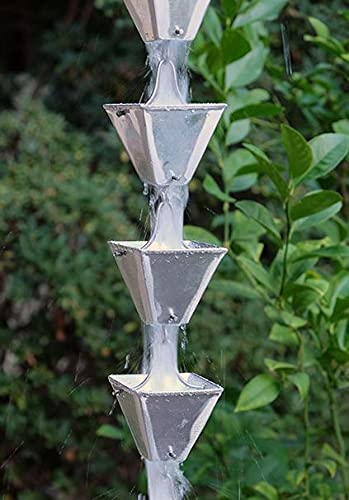 KAM Home - Catena antipioggia in alluminio naturale con kit di installazione (naturale, 8,5)