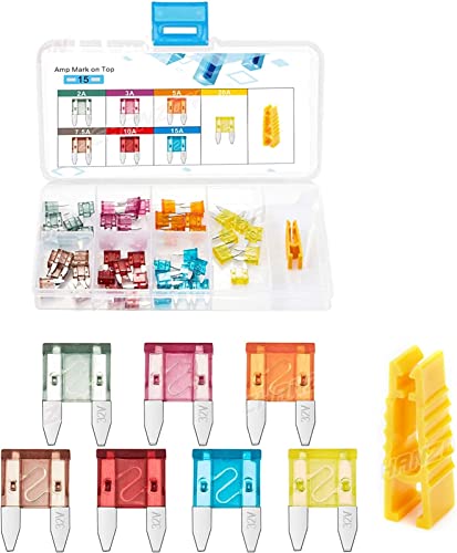 Kit de 50 fusibles mini lame pour voiture et moto de 2A à 20A